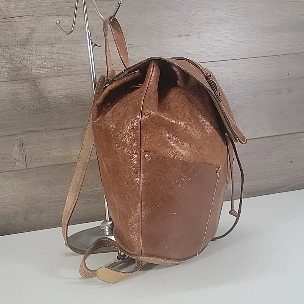 Patricia Nash Classic Brown Distressed Leather Backpack